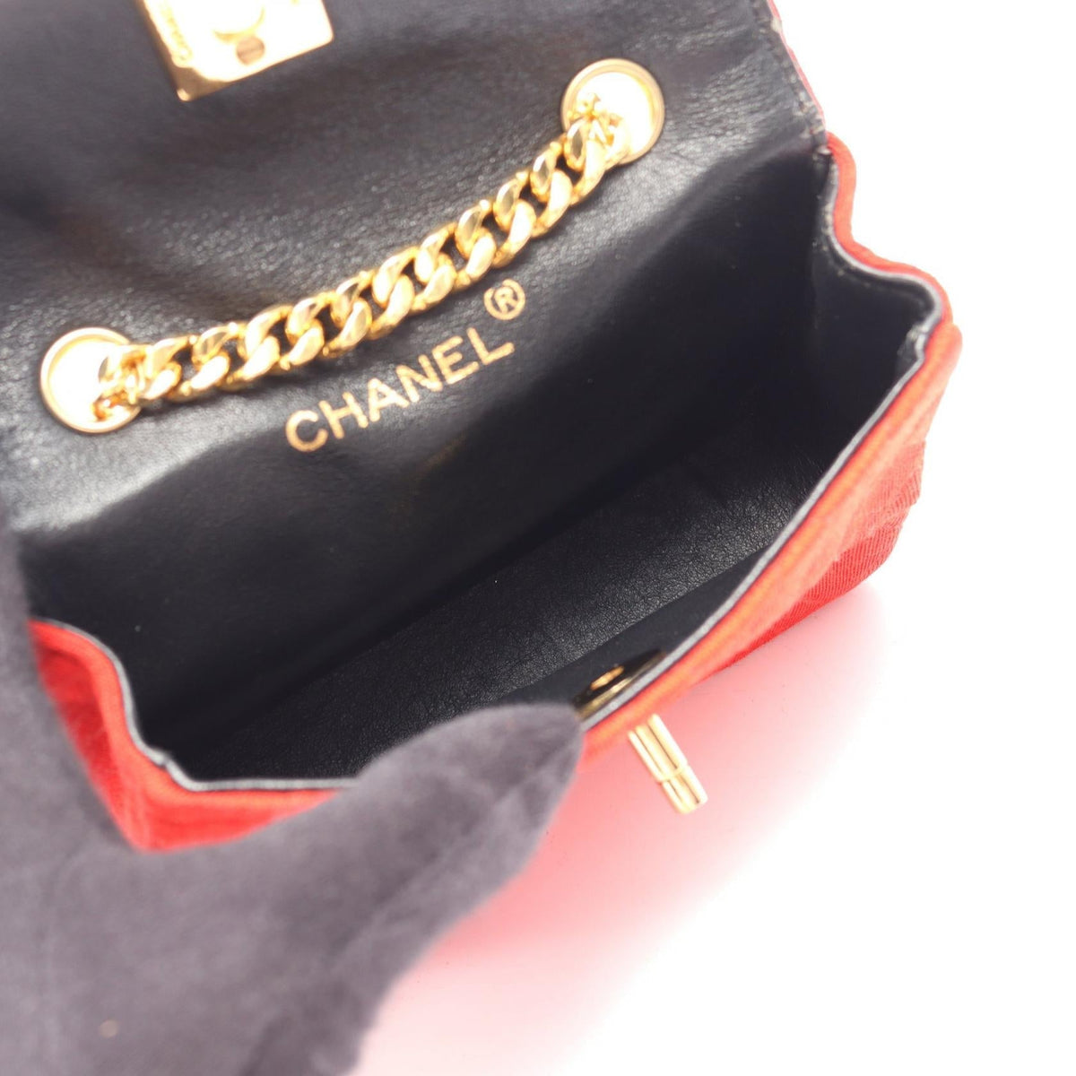 CHANEL Red Mini Mini Matelasse Other�Fabric 2101219966427