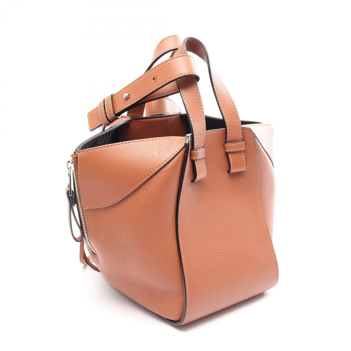 LOEWE Hammock Bag Compact 2-Way Handbag Brown leather 2101219966656