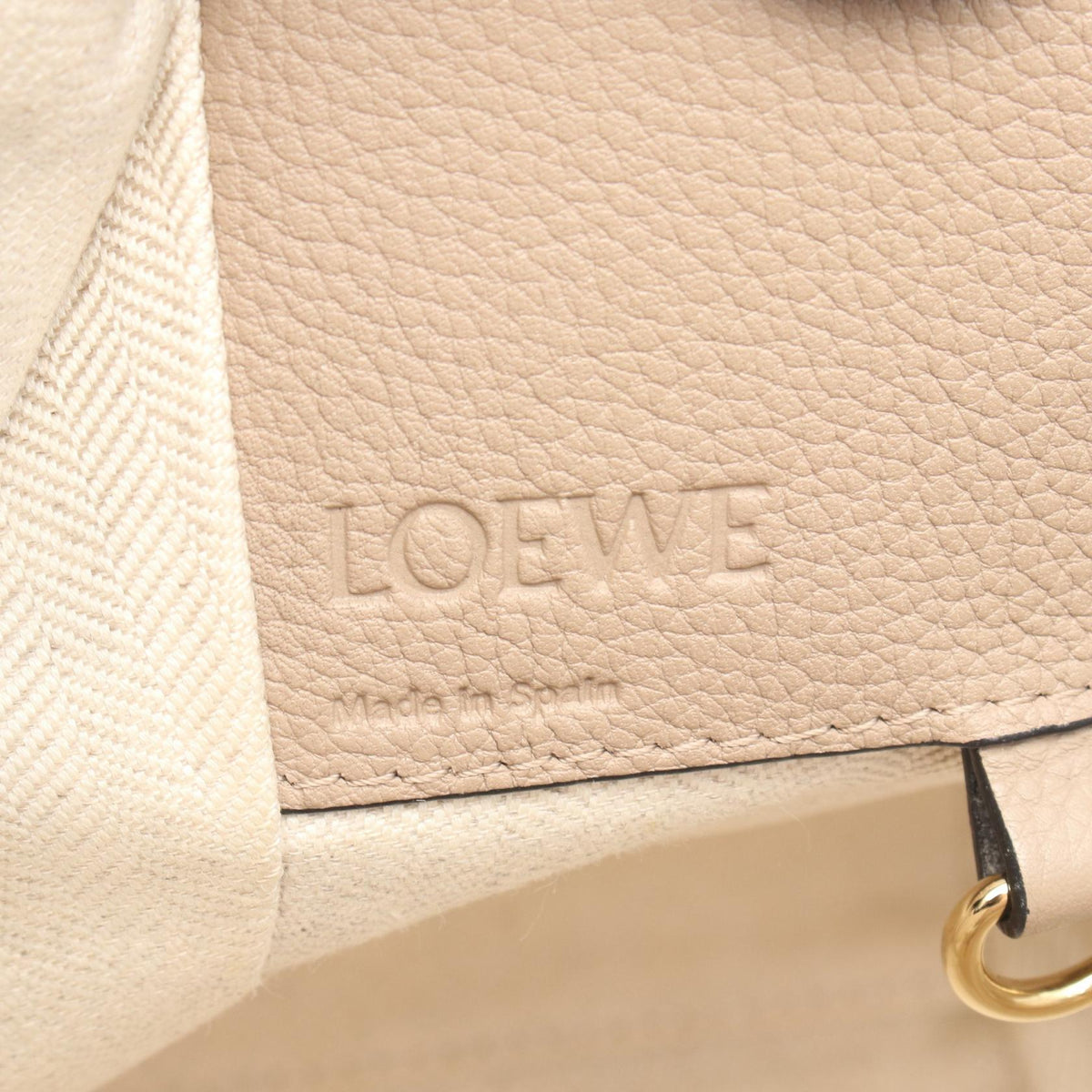 LOEWE HAMMOCK SMALL Handbag Beige leather 2101219966670