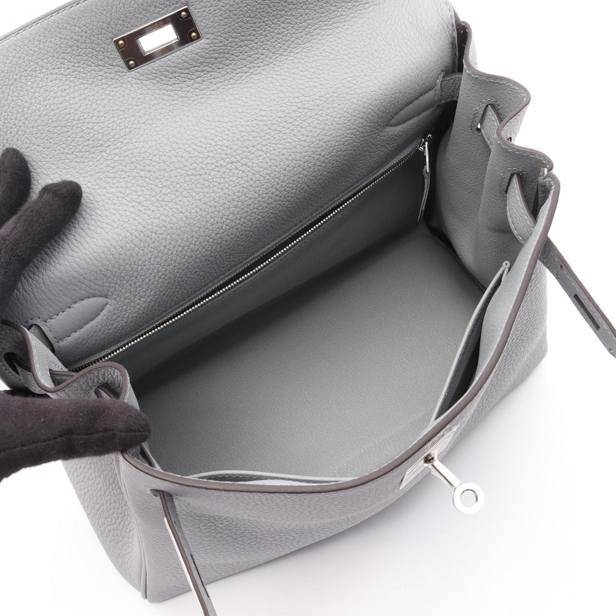 HERMES Kelly 28, internal stitching, 2-way Handbag Gray Green Pantan Togo leather leather Togo leather 2118700089770