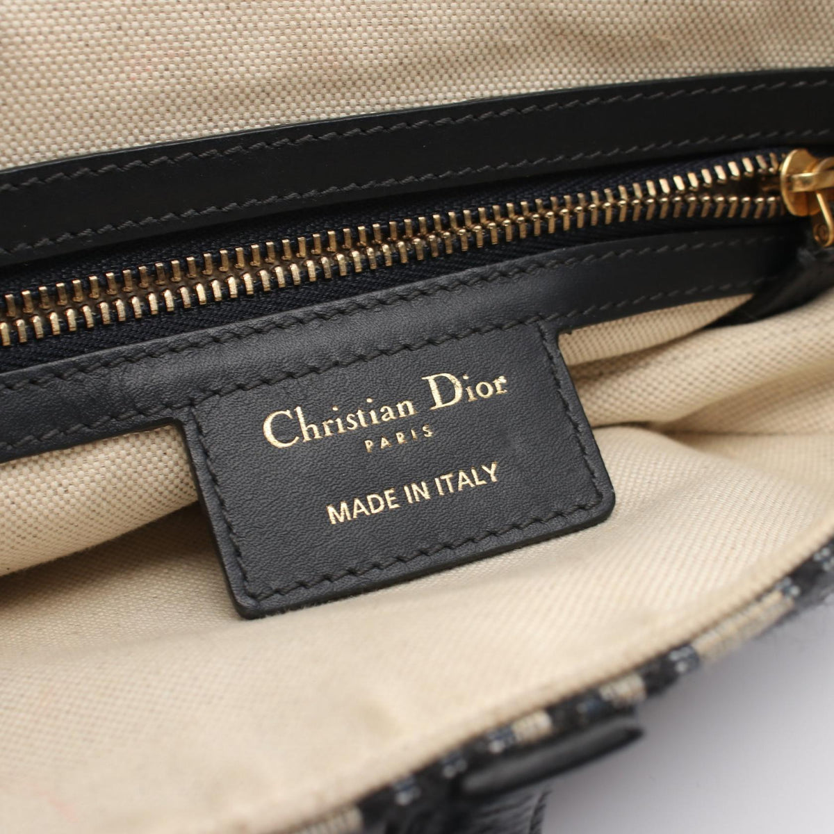 Dior Saddlebag in oblique jacquard Handbag Navy/Beige canvas leather M0455CTZQ-M928 2101219958545