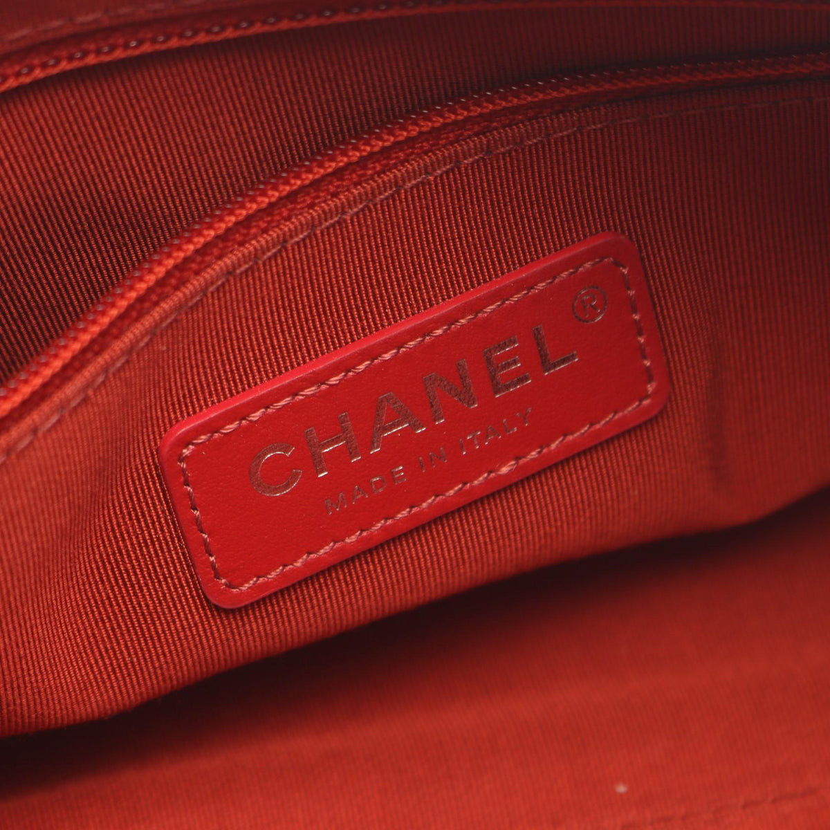CHANEL Red Bowling bag combination fittings leather AS1779 2101219958637
