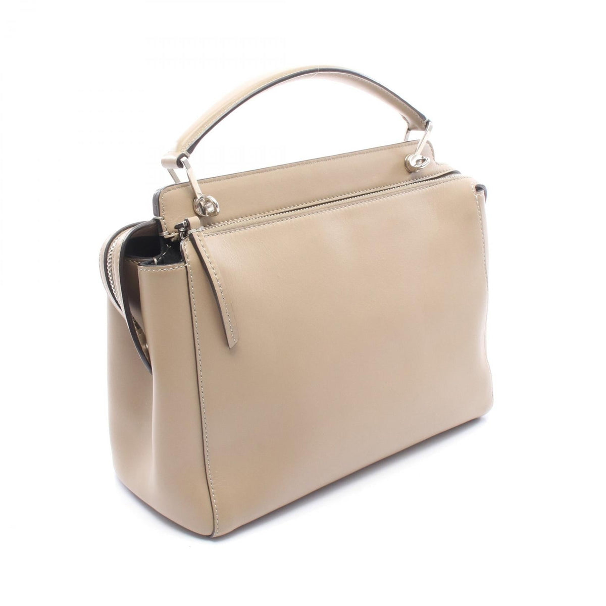 FENDI DOT COM 2WAY Handbag Beige leather 2101219958279