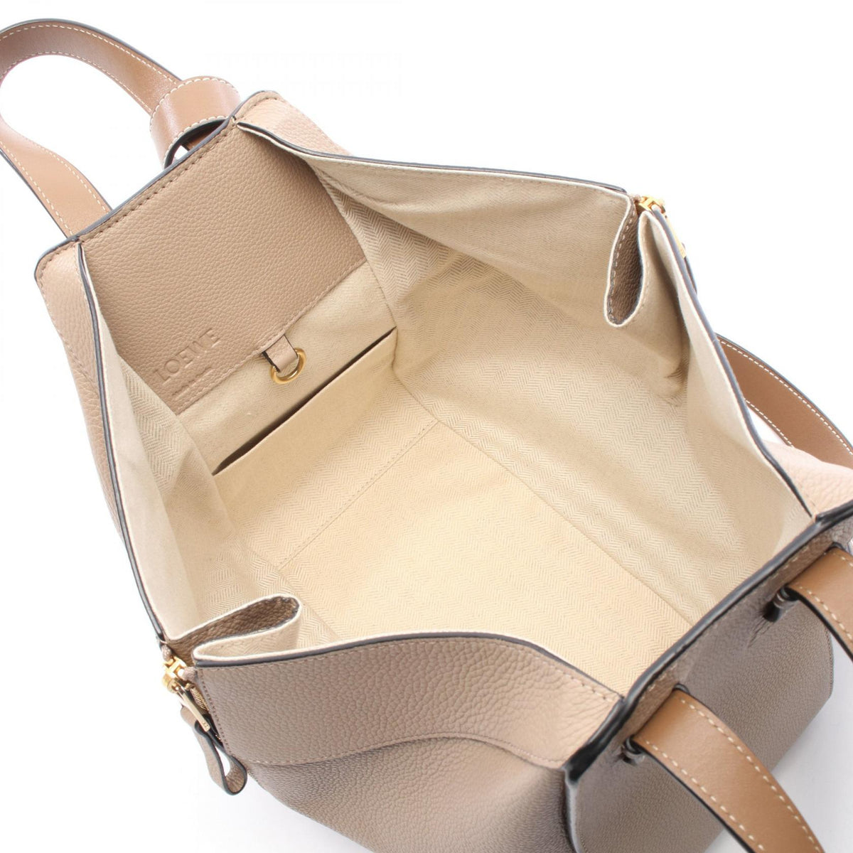 LOEWE HAMMOCK SMALL (2-Way Hammock) Handbag Beige leather 2101219957449