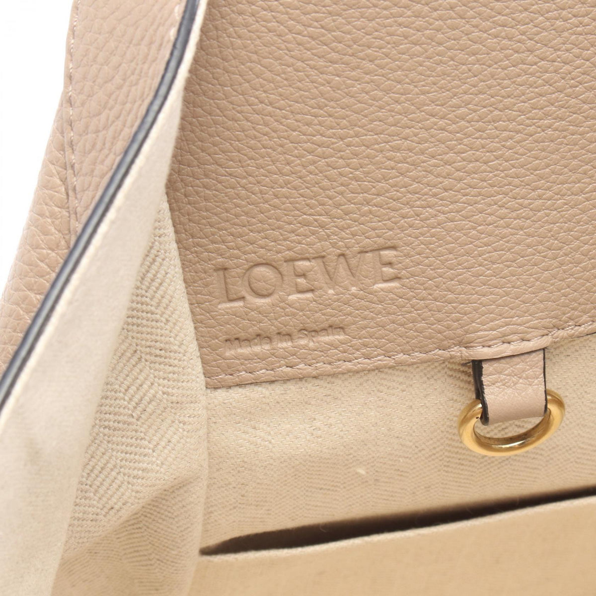 LOEWE HAMMOCK SMALL (2-Way Hammock) Handbag Beige leather 2101219957449
