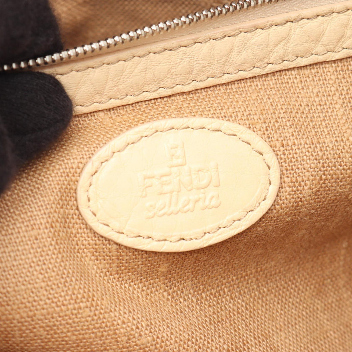 FENDI Selleria Shoulder Bag Beige leather 2101219957593