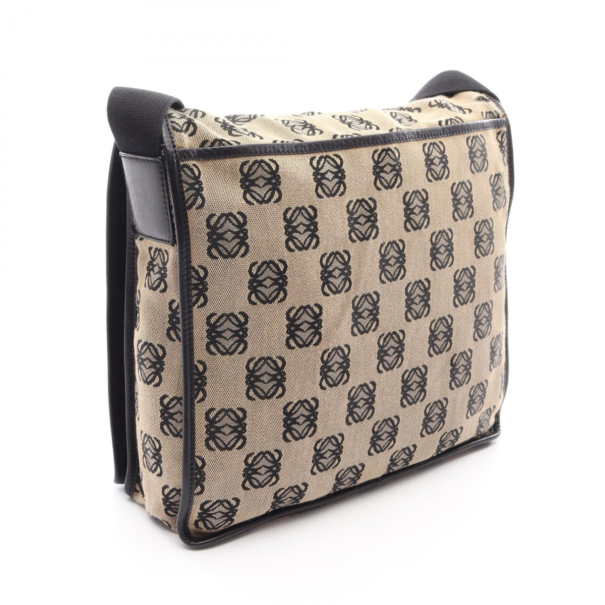 LOEWE anagram Shoulder Bag Beige/Black canvas 2101219957685