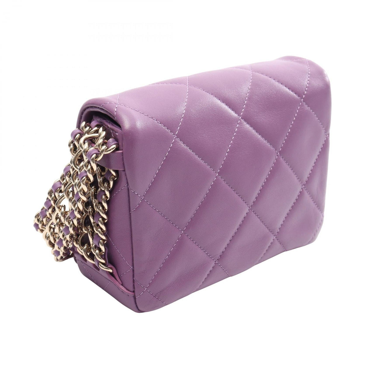 CHANEL Purple Matelasse small flap Lambskin (sheep leather) 2101219957777