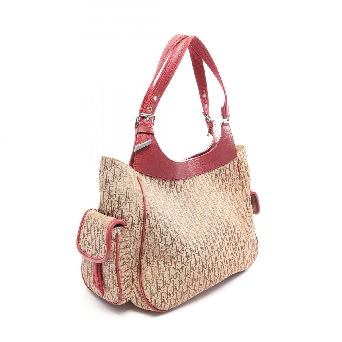 Dior street chic trotter Handbag Beige/Red canvas leather 2101219957944