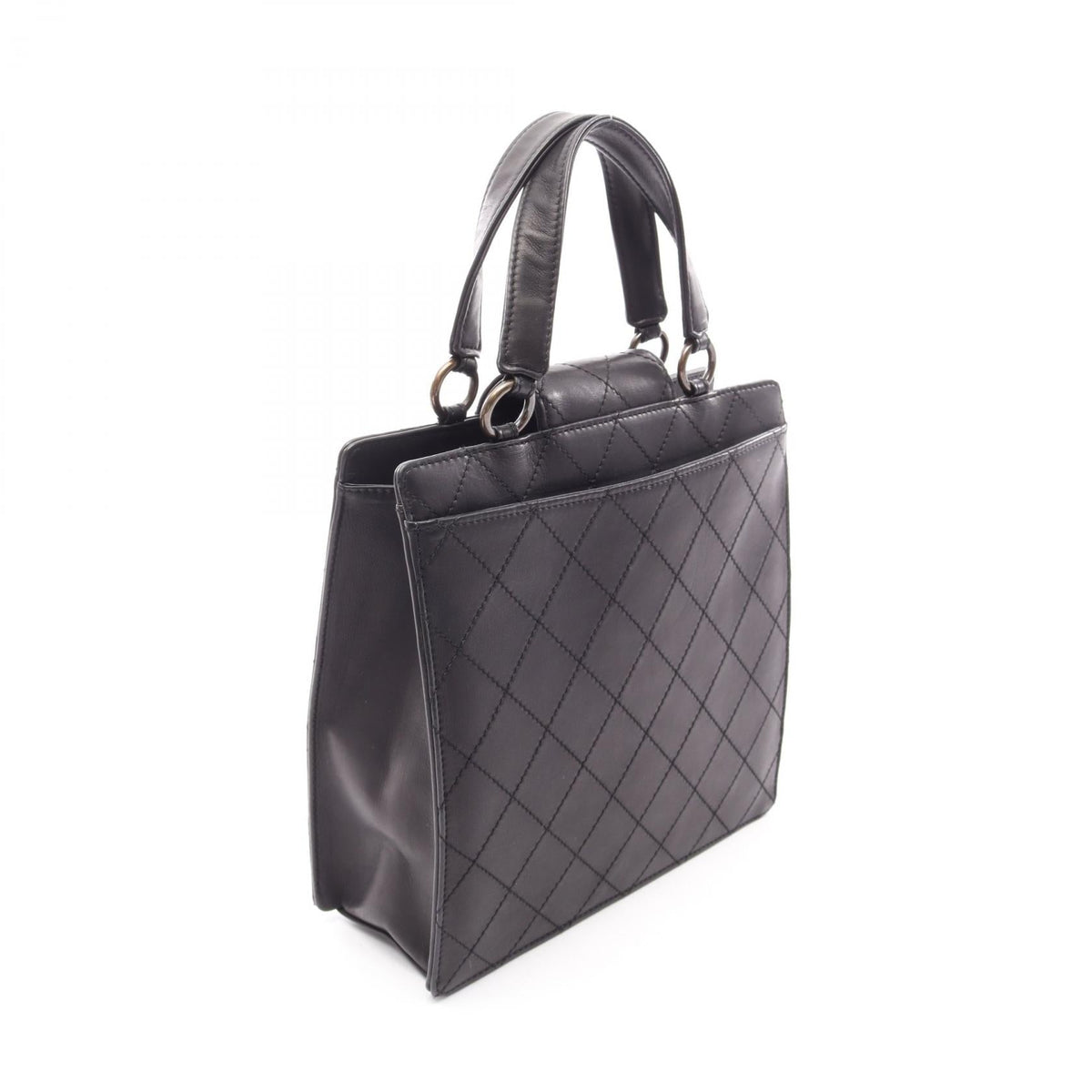 CHANEL Black Matelasse Turnlock leather 2101219956824