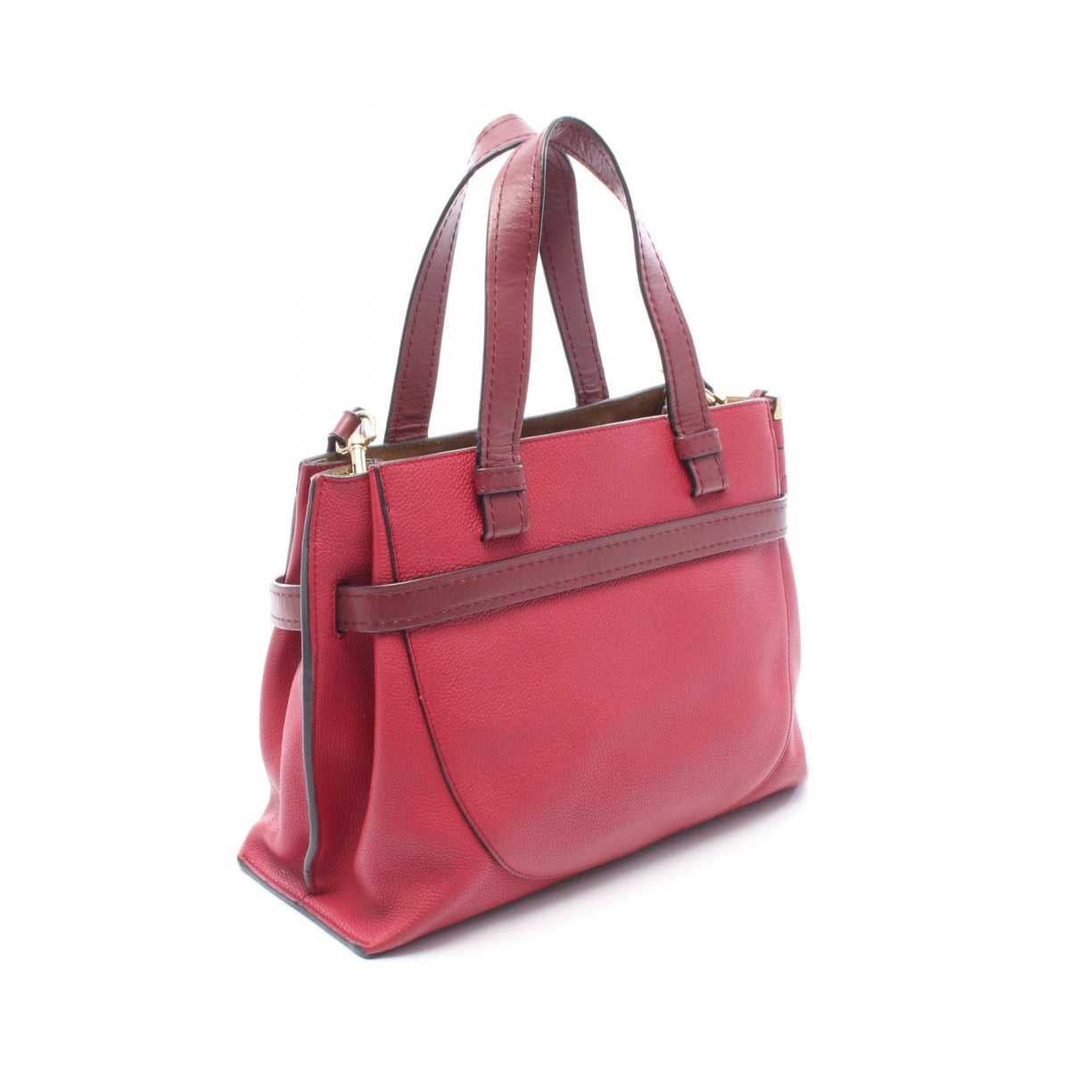 LOEWE gate top handle Tote Bag Red/Bordeaux leather 2101219957180