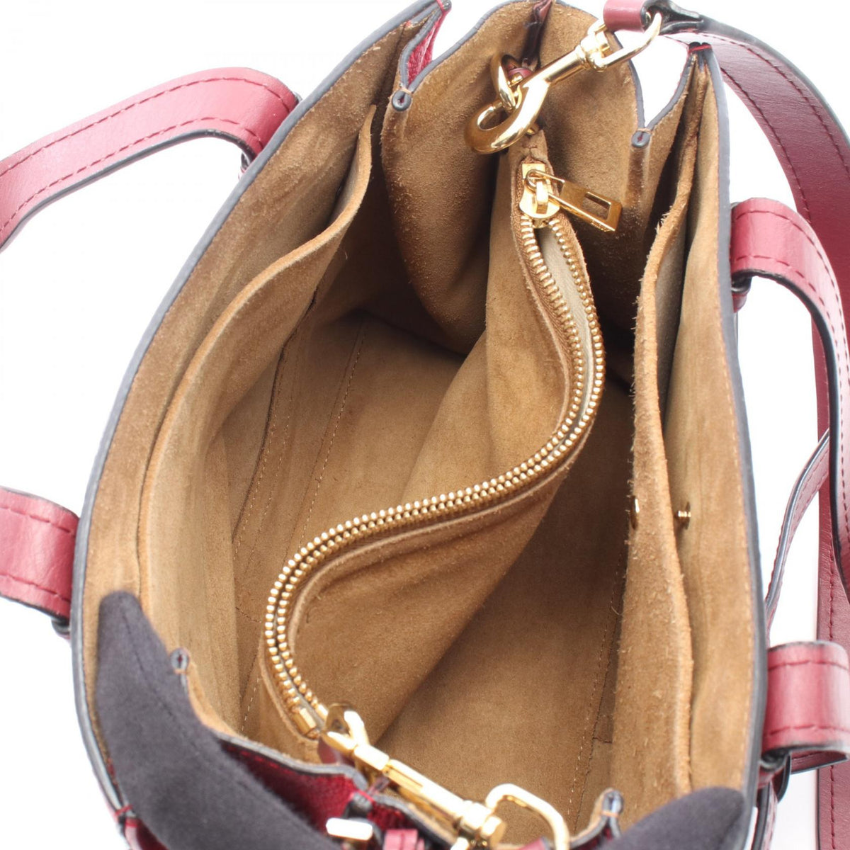 LOEWE gate top handle Tote Bag Red/Bordeaux leather 2101219957180