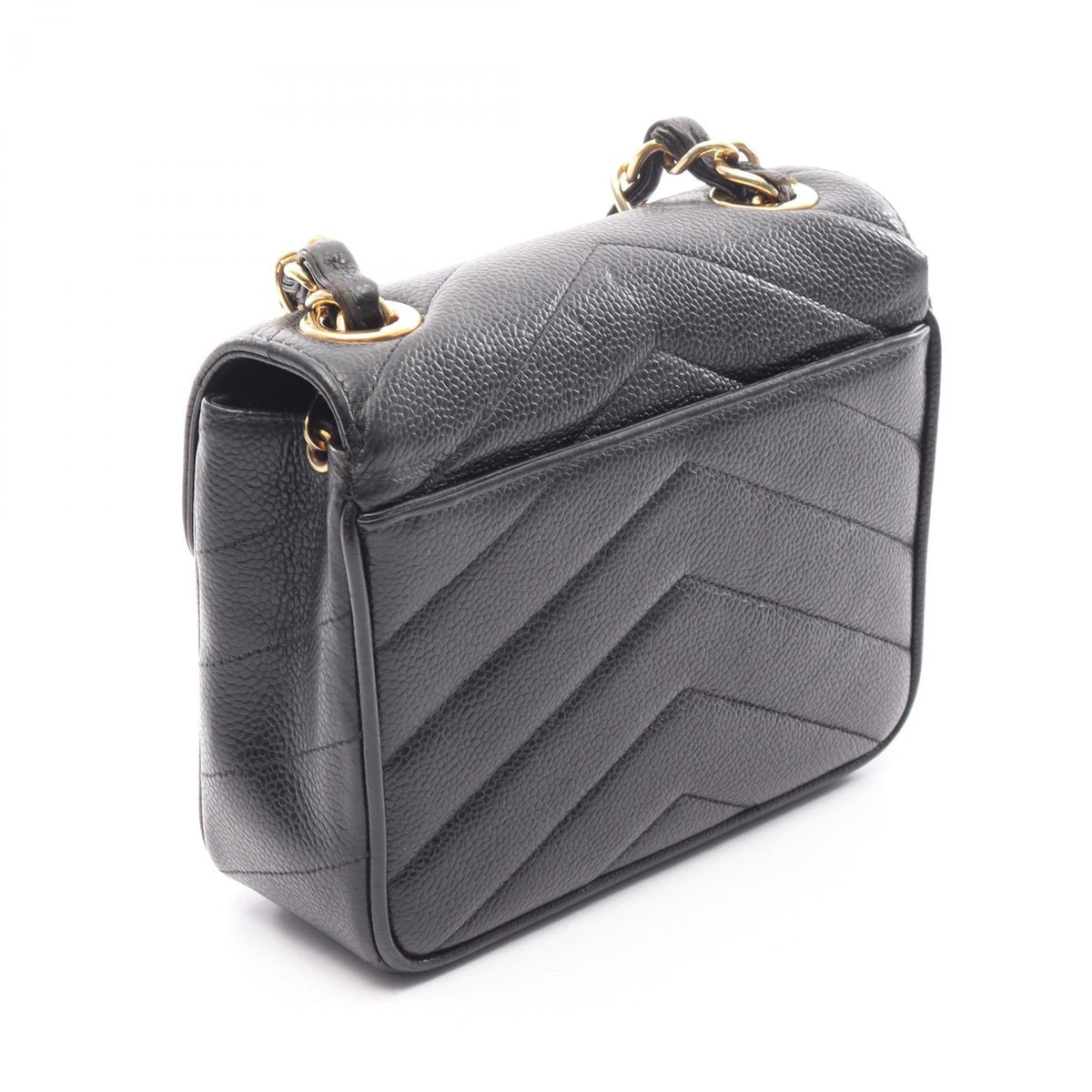 CHANEL Black Chevron V-Stitch Mini Calfskin (cowhide) 2101219956756