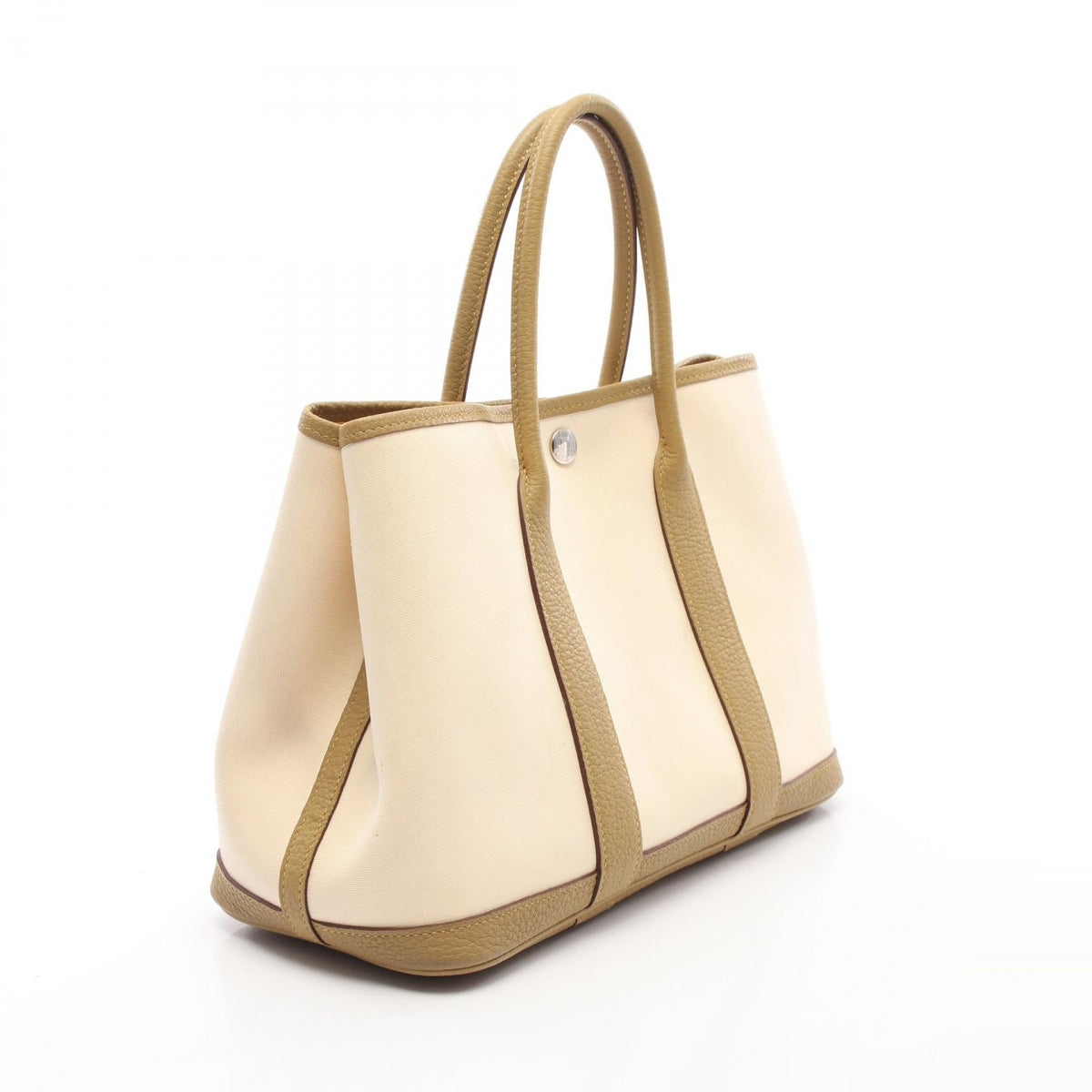 HERMES Garden party TPM Tote BagCardamome Cardamome Beige/Khaki Negonda leather canvas leather Toile Officier / Negonda leather 2101219954073
