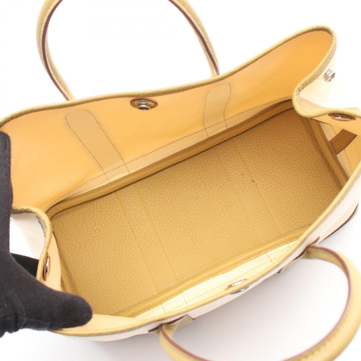 HERMES Garden party TPM Tote BagCardamome Cardamome Beige/Khaki Negonda leather canvas leather Toile Officier / Negonda leather 2101219954073