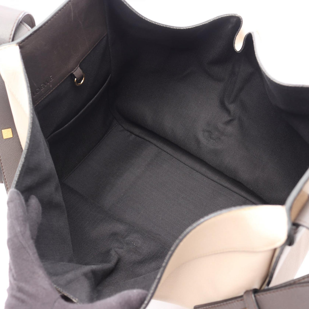 LOEWE HAMMOCK MEDIUM 2-WAY Hammock Handbag Beige/Gray/Brown leather 2101219955933