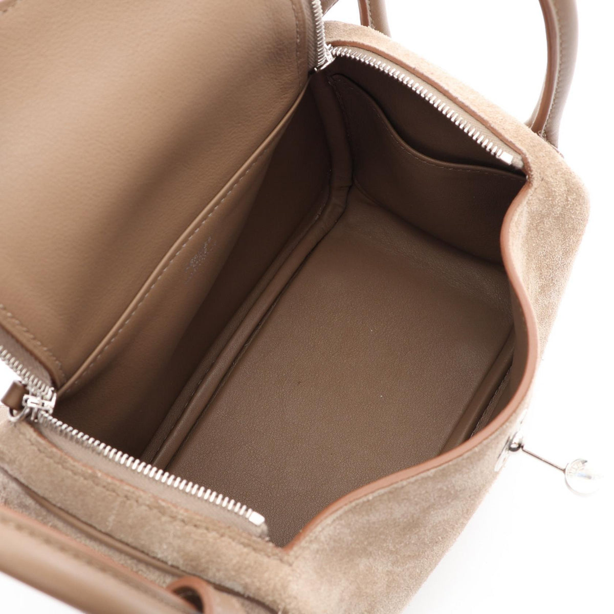 HERMES Lindy Mini Griscaille Shoulder BagEtoupe Grey Etoupe Grey Beige Vaux Swift leather leather Grizzly / Veau Swift leather 2120900125233