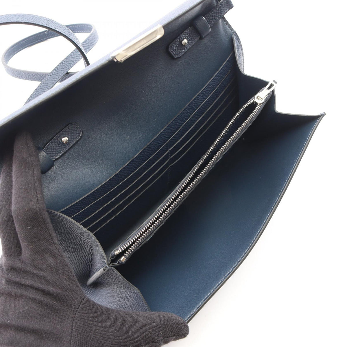 HERMES constance long to go Shoulder Bag Navy Blue navy Epsom leather Epsom 2121500000210
