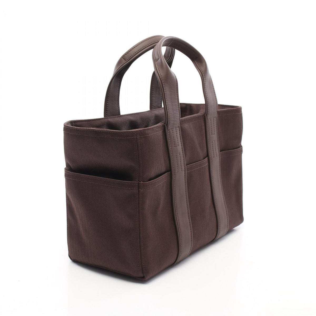 HERMES Acape Luco PM Handbag Brown Toile Chevrons canvas Toile Chevrons 2101219950754