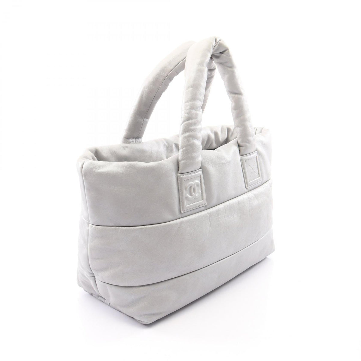 CHANEL Silver/Navy Coco Cocoon GM Reversible leather 2101219950822