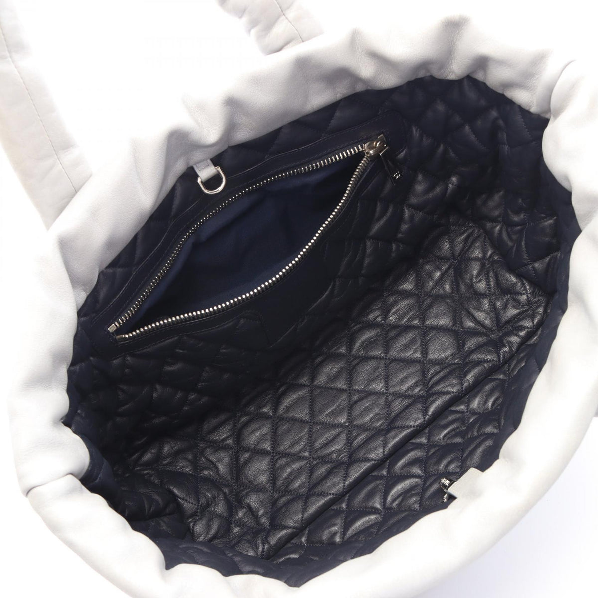 CHANEL Silver/Navy Coco Cocoon GM Reversible leather 2101219950822