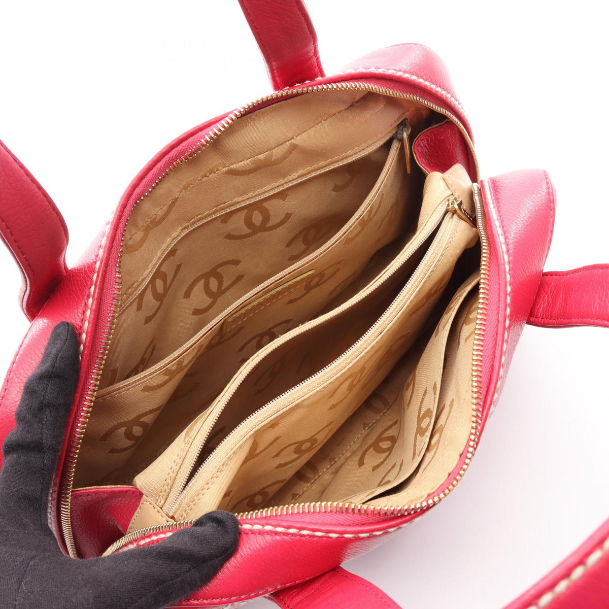 CHANEL Pink Wild stitch leather 2101219950853