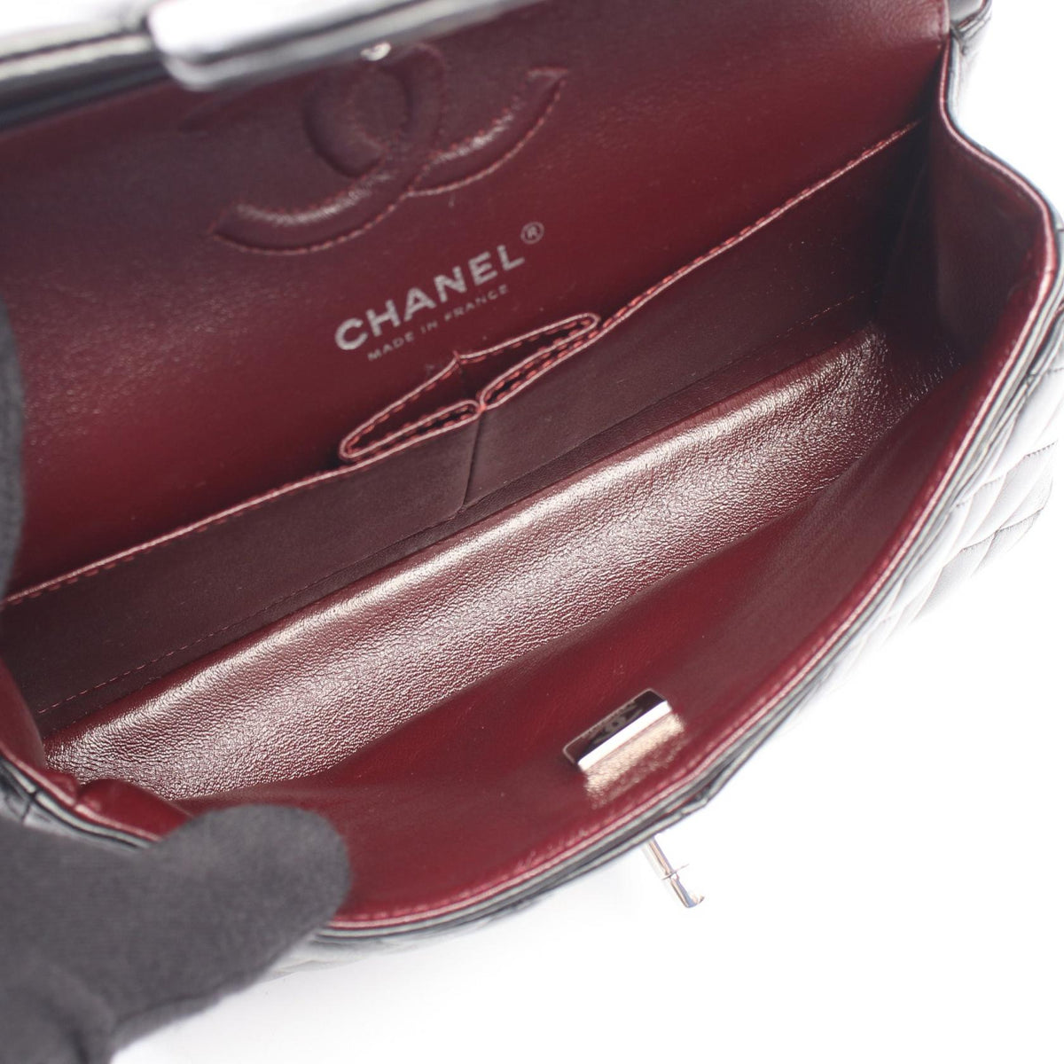CHANEL Black Matelasse W flap Lambskin (sheep leather) A01113 2101219950945