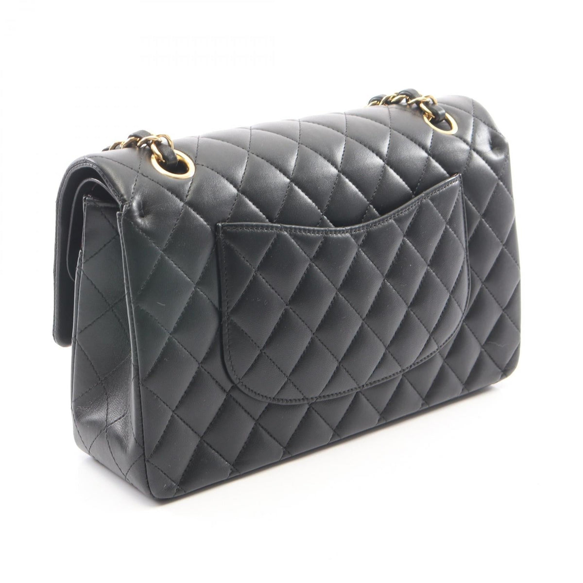 CHANEL Black Matelasse W flap Lambskin (sheep leather) 2101219950983