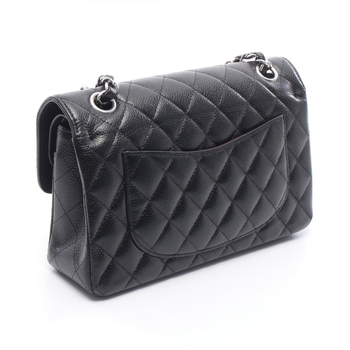 CHANEL Black Matelasse W flap Grained Calfskin leather A01113 2120300052719