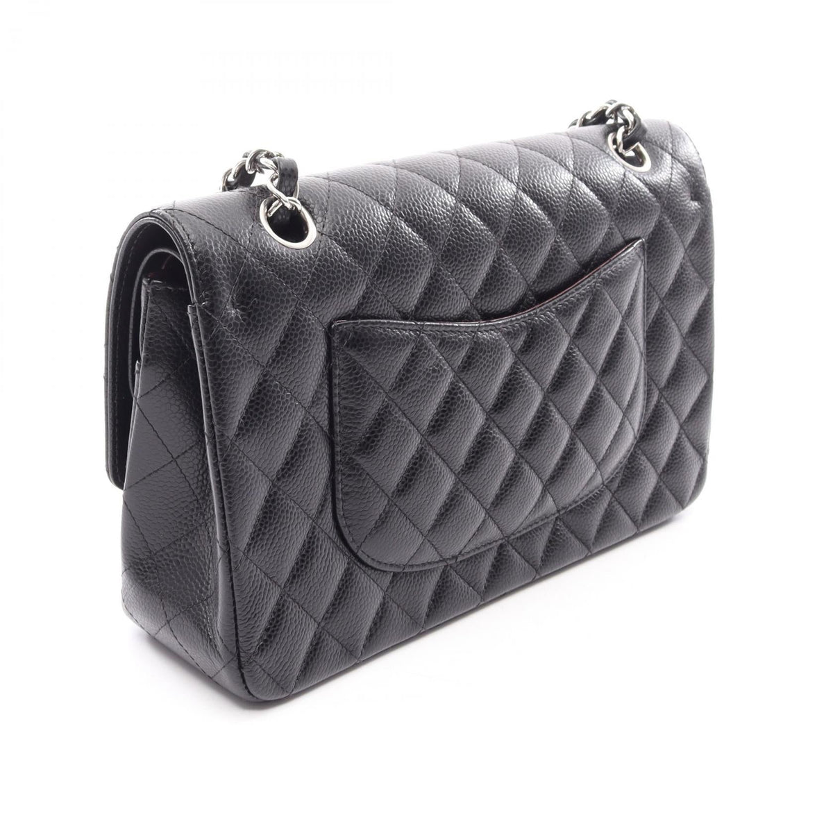CHANEL Black Matelasse W flap Calfskin (cowhide) A01112 2107601160558