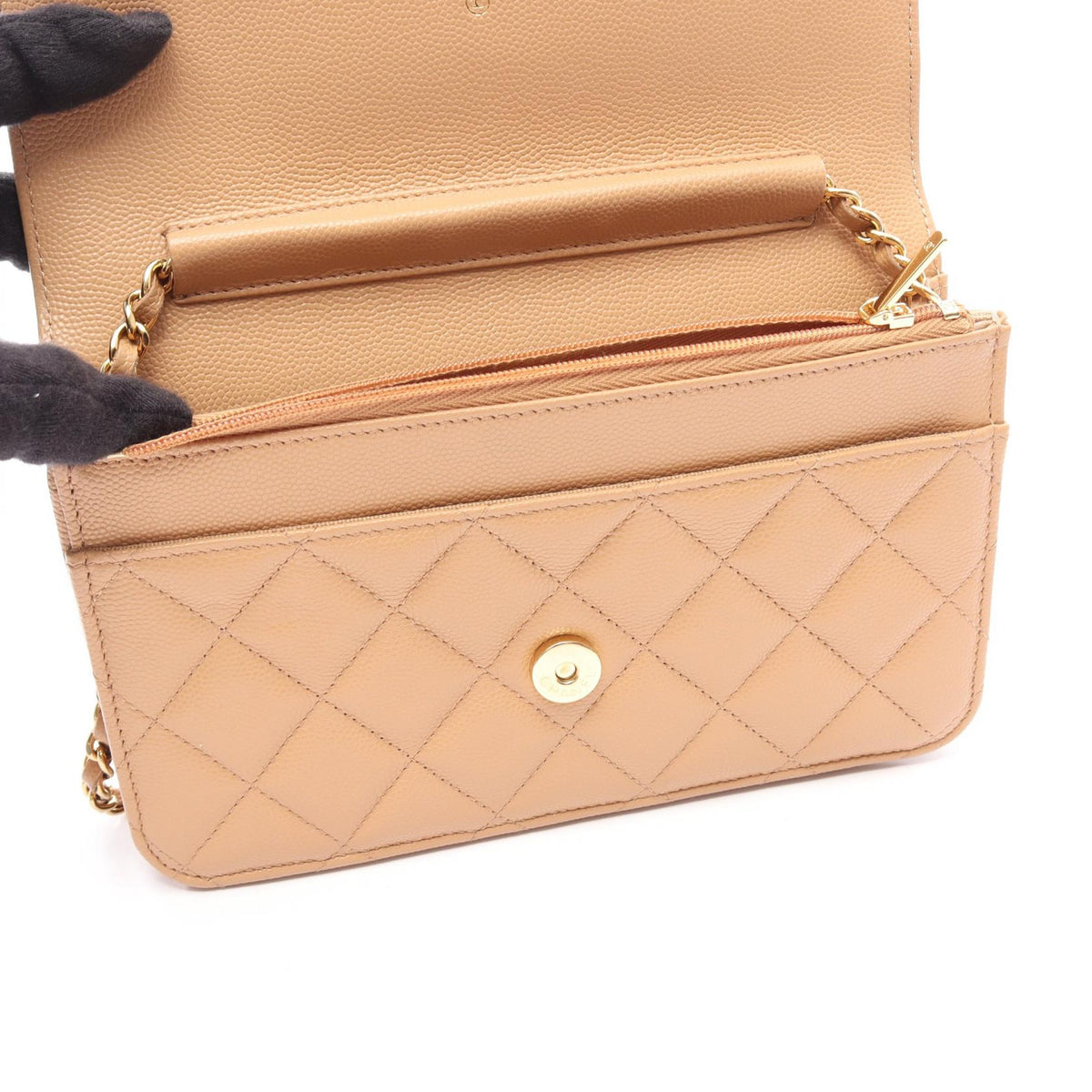 CHANEL Beige Matelasse Calfskin (cowhide) 2107601160619