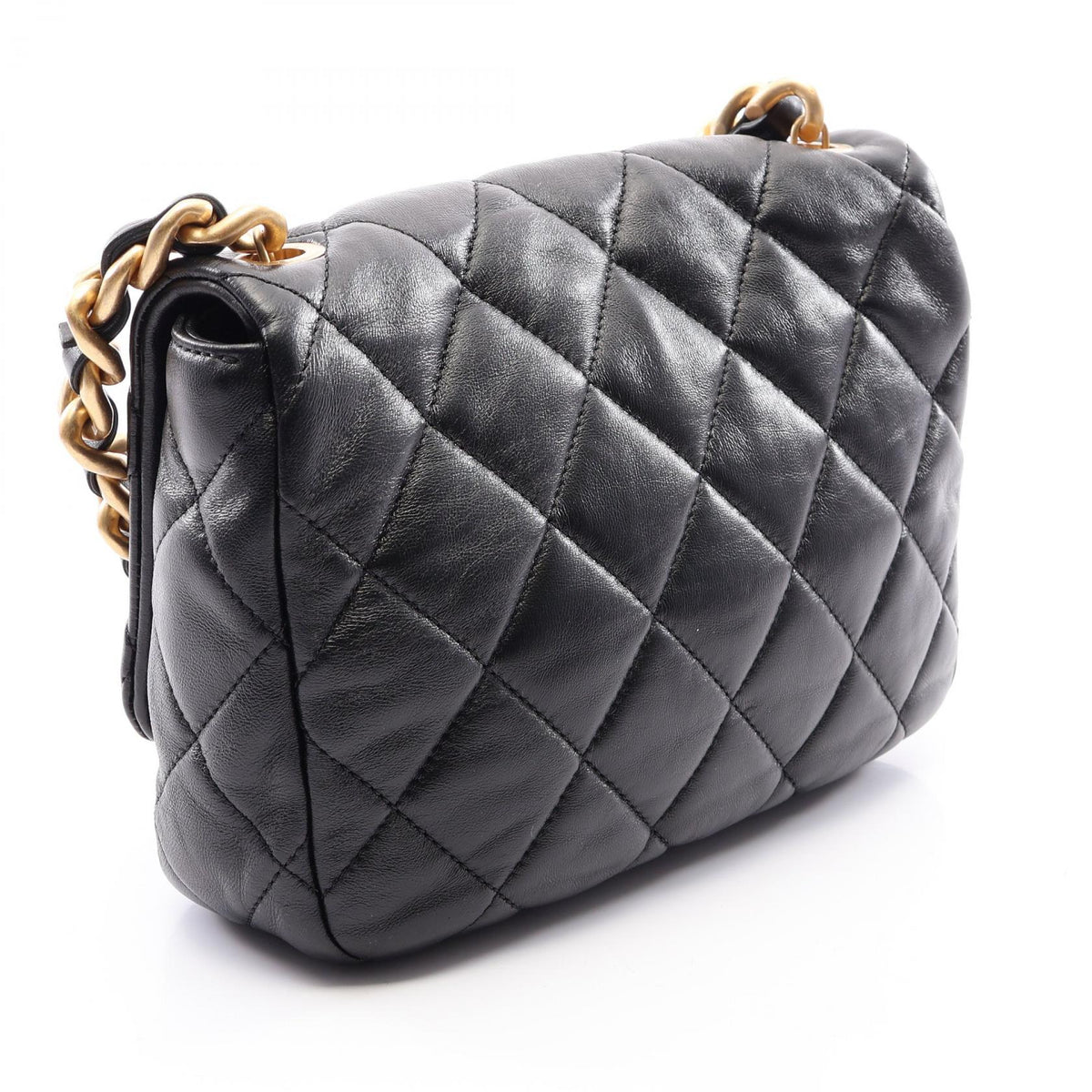 CHANEL Black Matelasse combination metal fittings leather 2107601160732