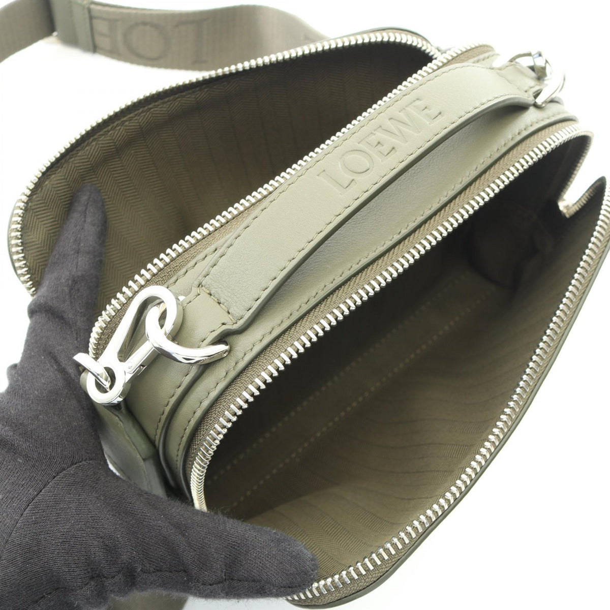 LOEWE Mini Crossbody Camera Bag Shoulder Bag Khaki leather C565R41X04 2120100033062