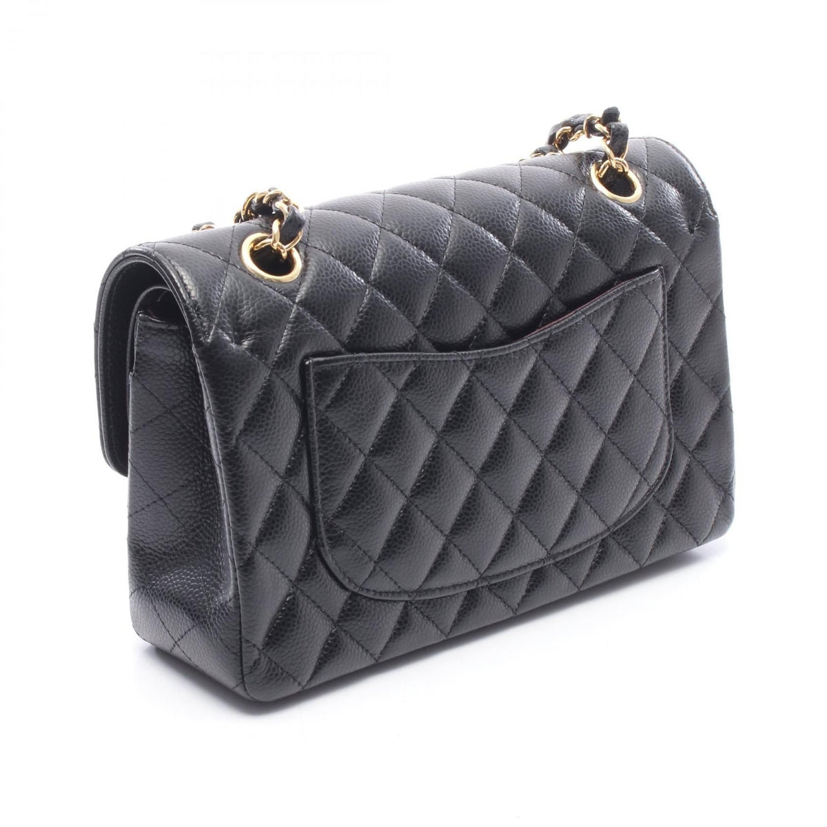 CHANEL Black Matelasse W flap Calfskin (cowhide) 2104102516075
