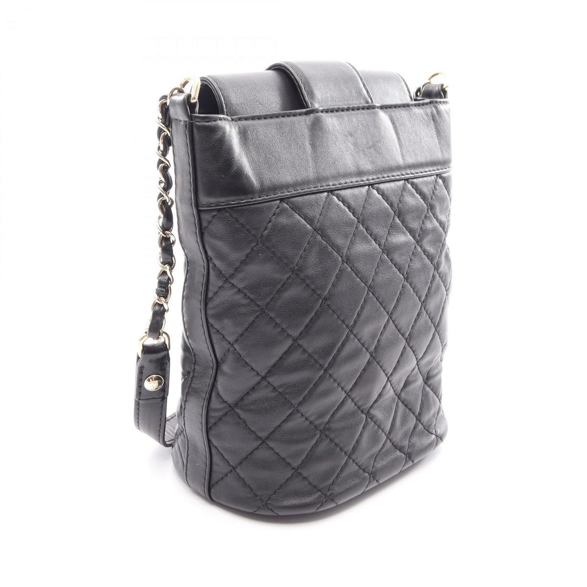 CHANEL Black Matelasse Bucket leather 2104102516273