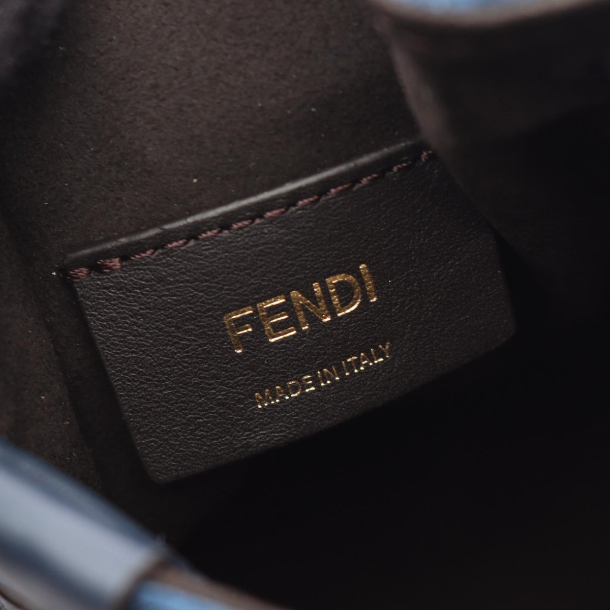 FENDI Mini Montresor FF Flock Denim 2WAY Handbag Blue/Navy Fabric�leather 8BS109AVR6F1UJW 2101219946238