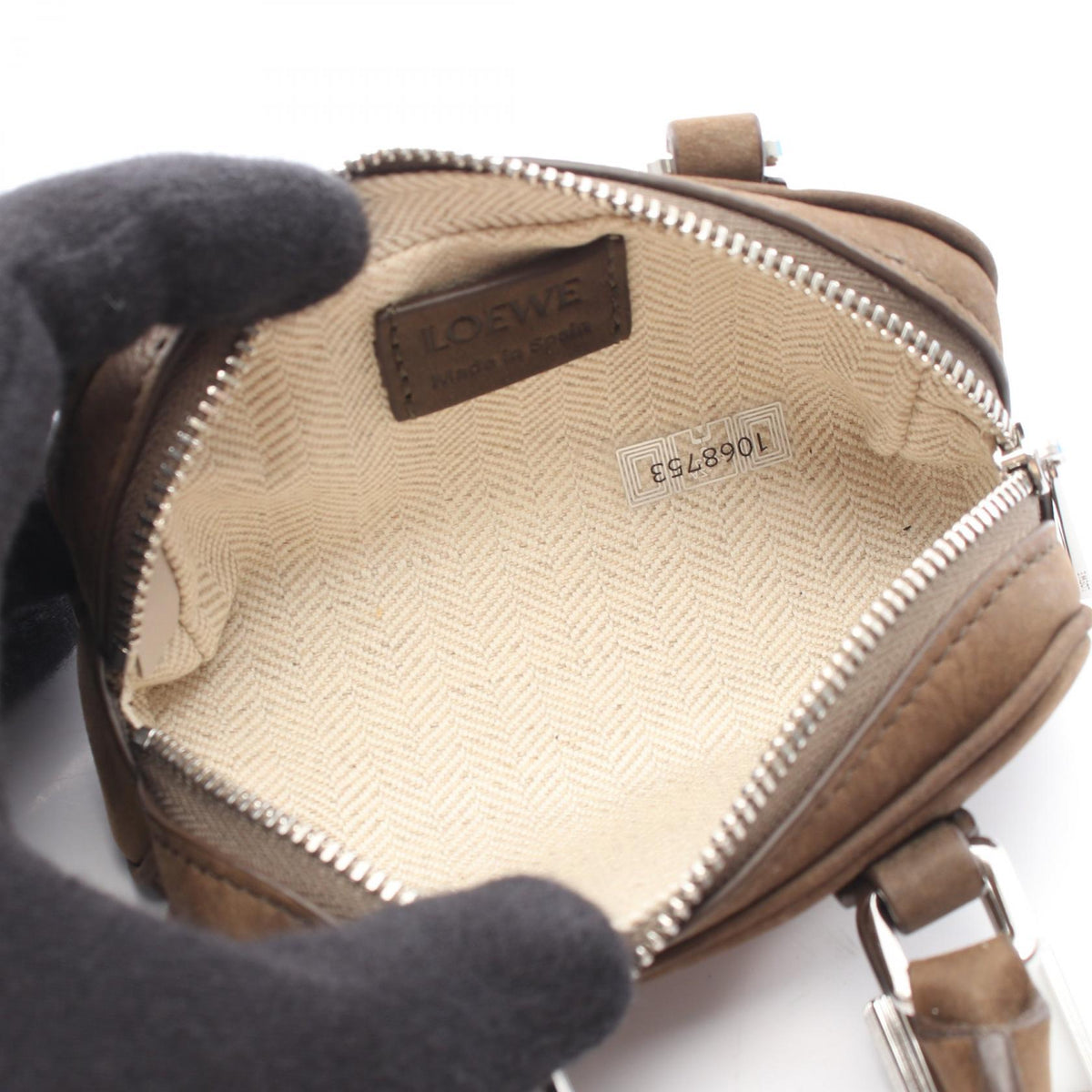 LOEWE Amazona Nano 2WAY Handbag Gray leather C039U96X02 2101219946269