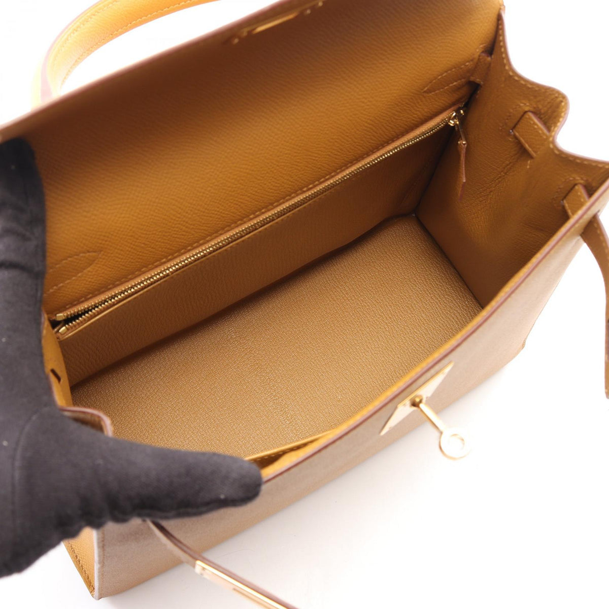 HERMES Kelly 28 (External Stitching, 2-Way) HandbagSesame Sesame Brown Epsom leather Epsom 2101219943954