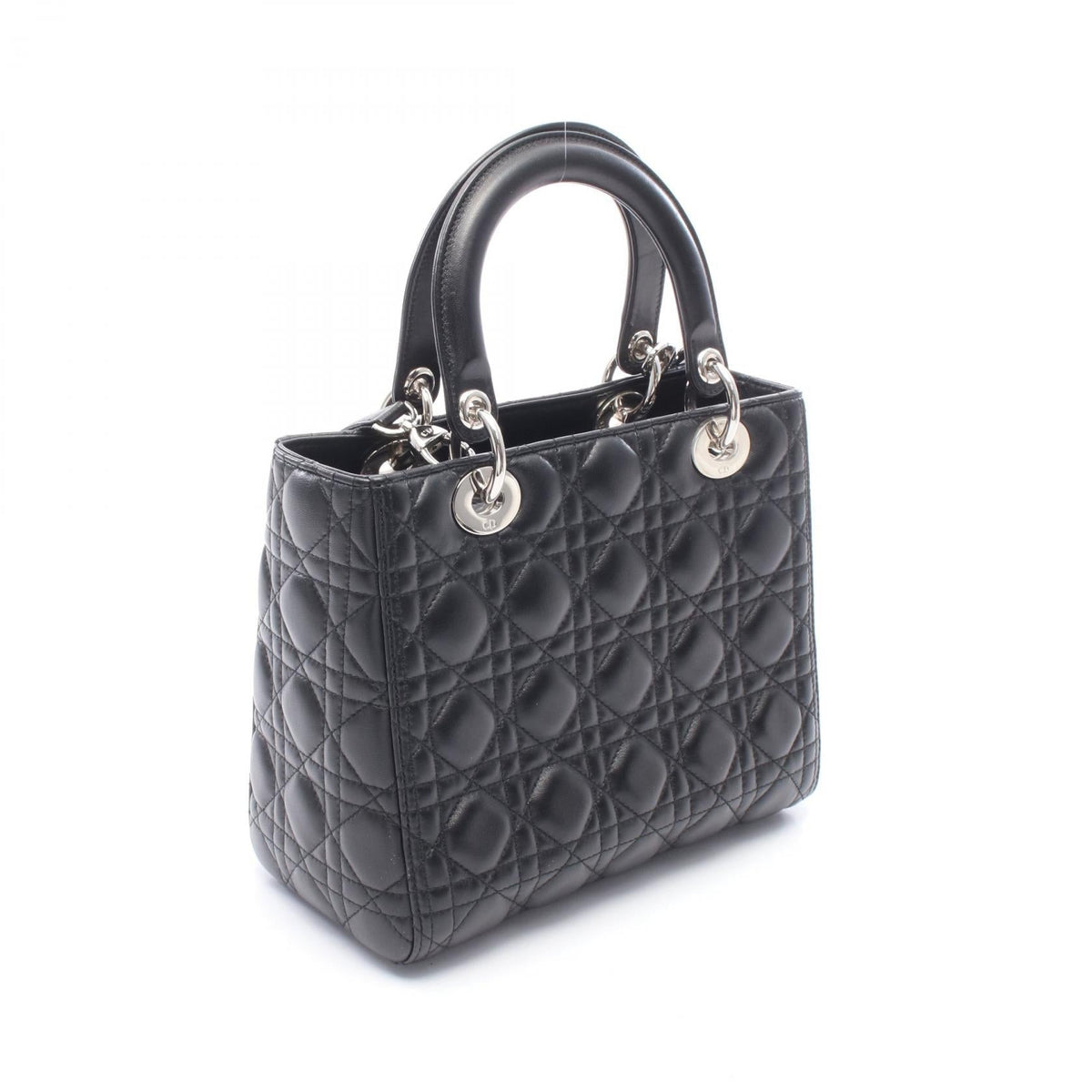 Dior LADY DIOR Christian Dior 2WAY Handbag Black leather 2101219943893
