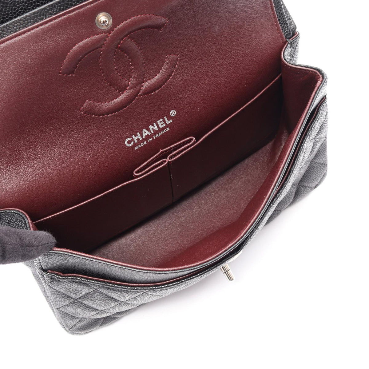 CHANEL Black Matelasse W flap Calfskin (cowhide) 2101219943985