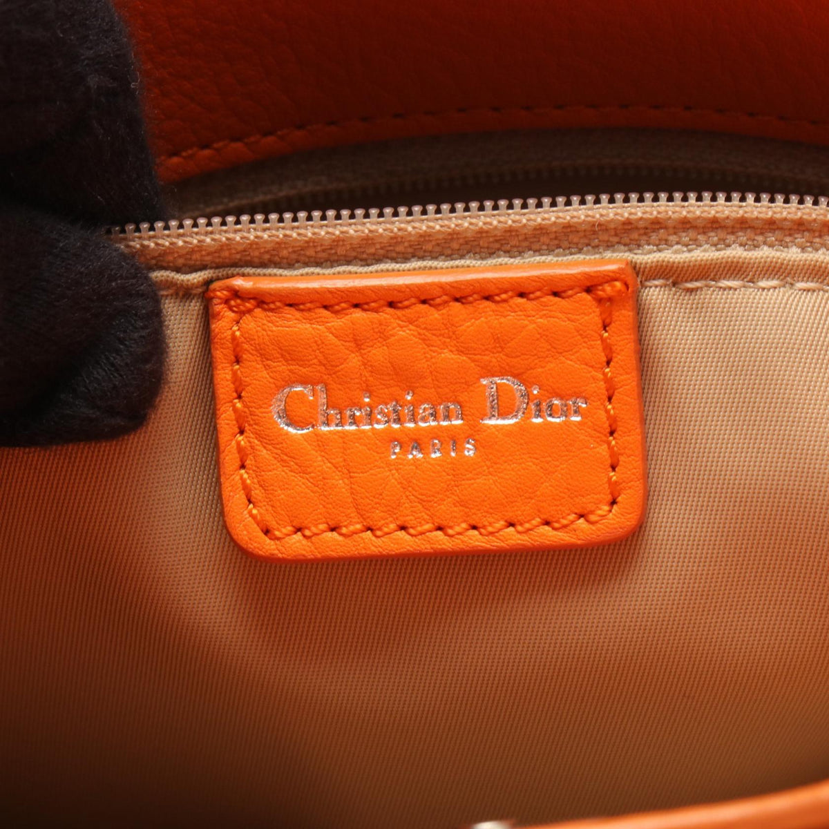 Dior street chic trotter Tote Bag Beige/Orange canvas leather 2101219944012