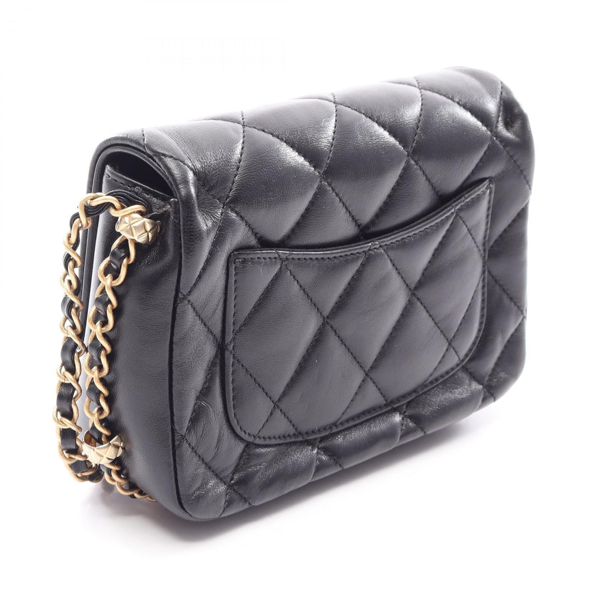 CHANEL Black Matelasse small flap Lambskin (sheep leather) 2104102515504