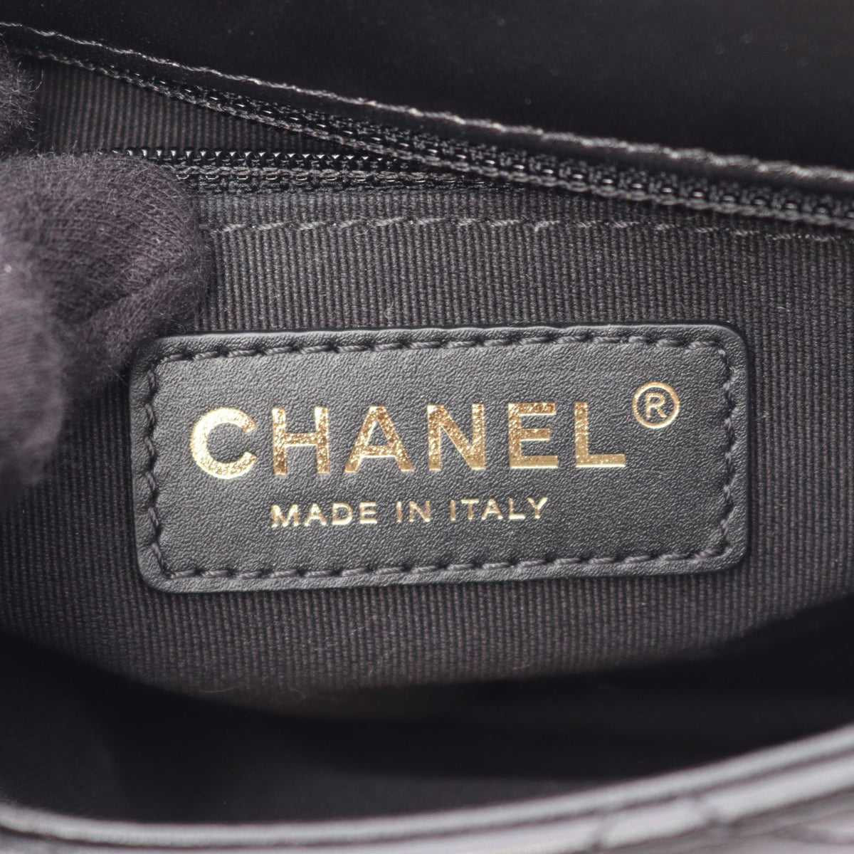 CHANEL Black Matelasse small flap Lambskin (sheep leather) 2104102515504