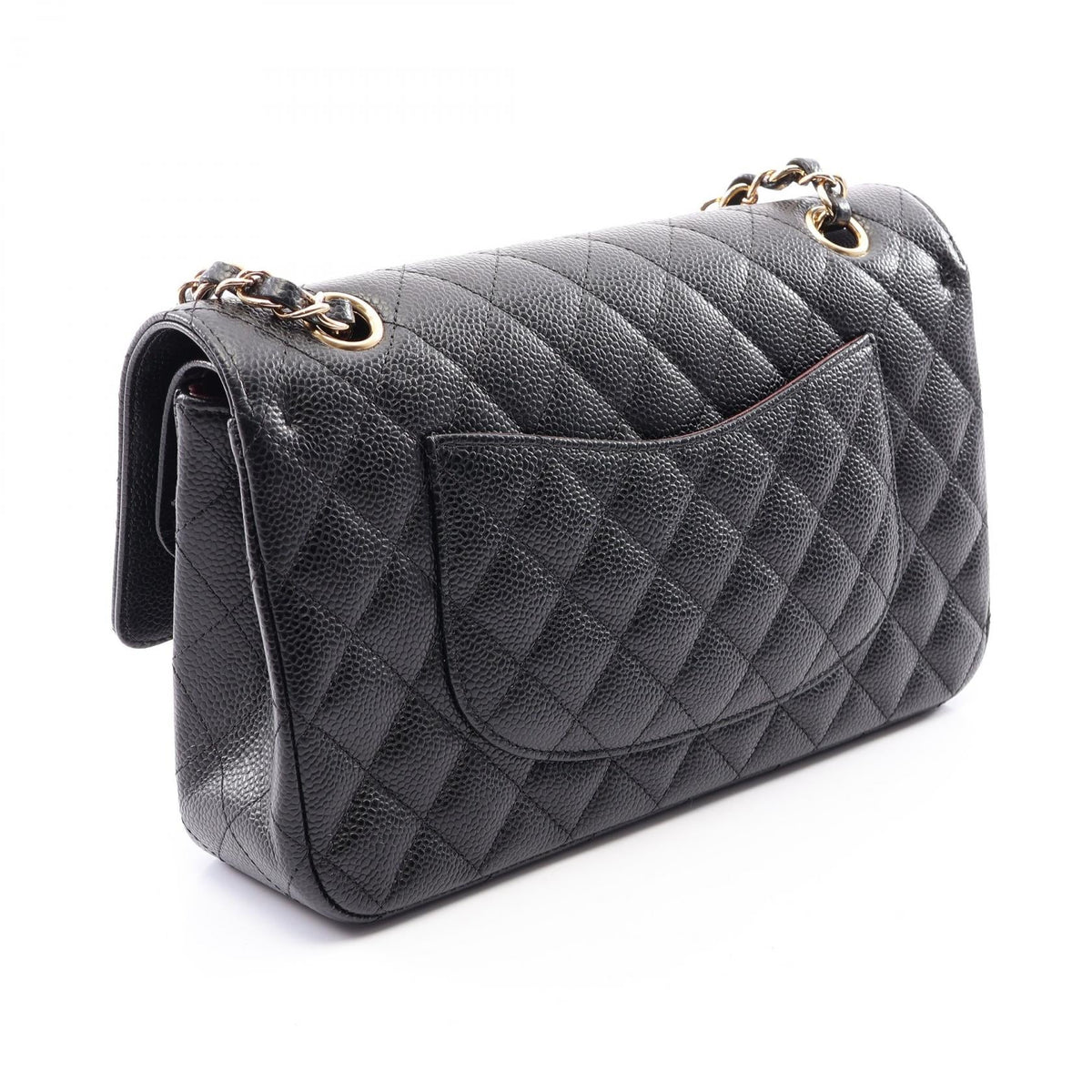 CHANEL Black Matelasse W flap Calfskin (cowhide) A01112 2107601159866