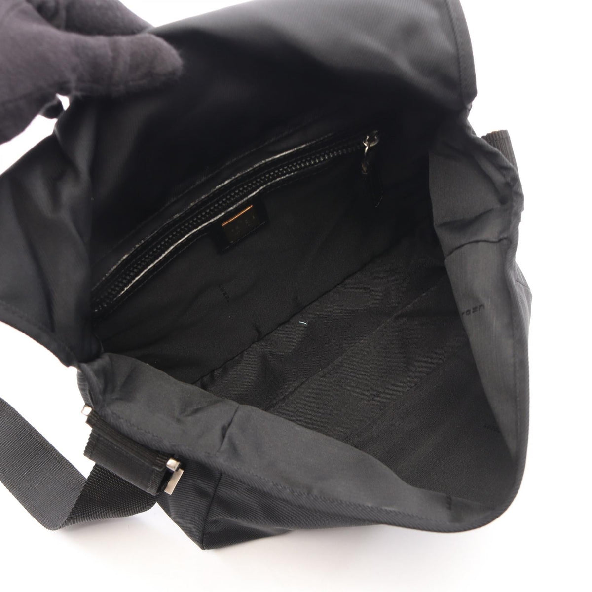 FENDI with logo Shoulder Bag Black Nylon 2101219939230