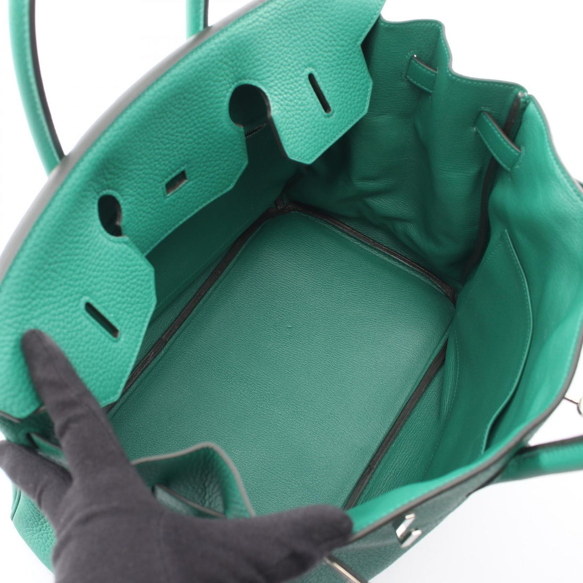 HERMES Birkin 35 Vert vertigo HandbagVert vertigo Vert vertigo Green Taurillon Clemence leather 2101219941264