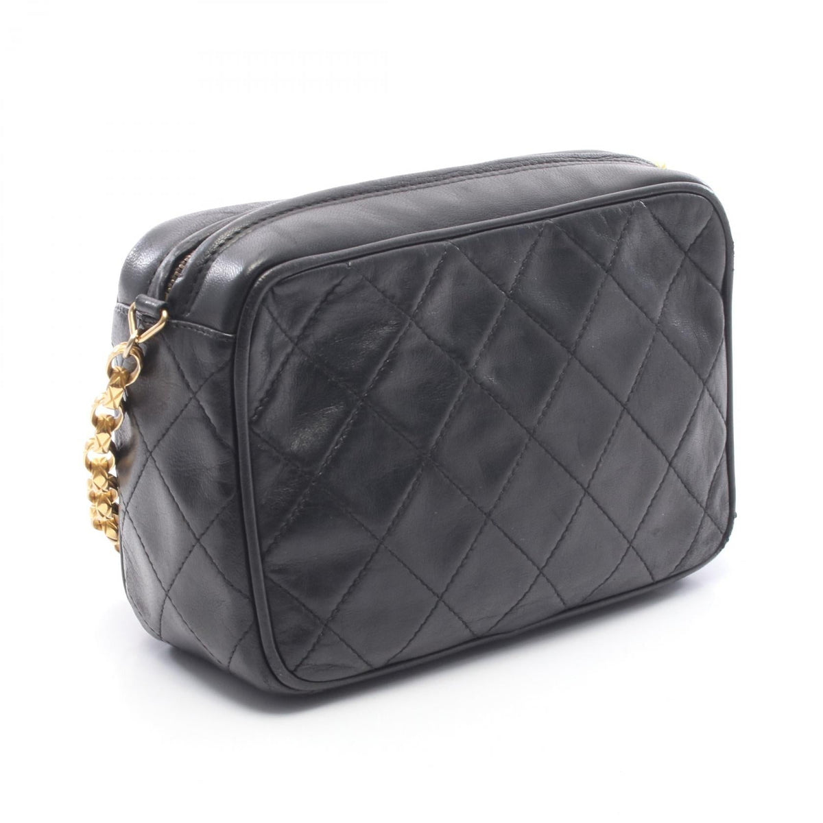 CHANEL Black Matelasse Fringe Mini Chain Shoulder Lambskin (sheep leather) 2101219939087