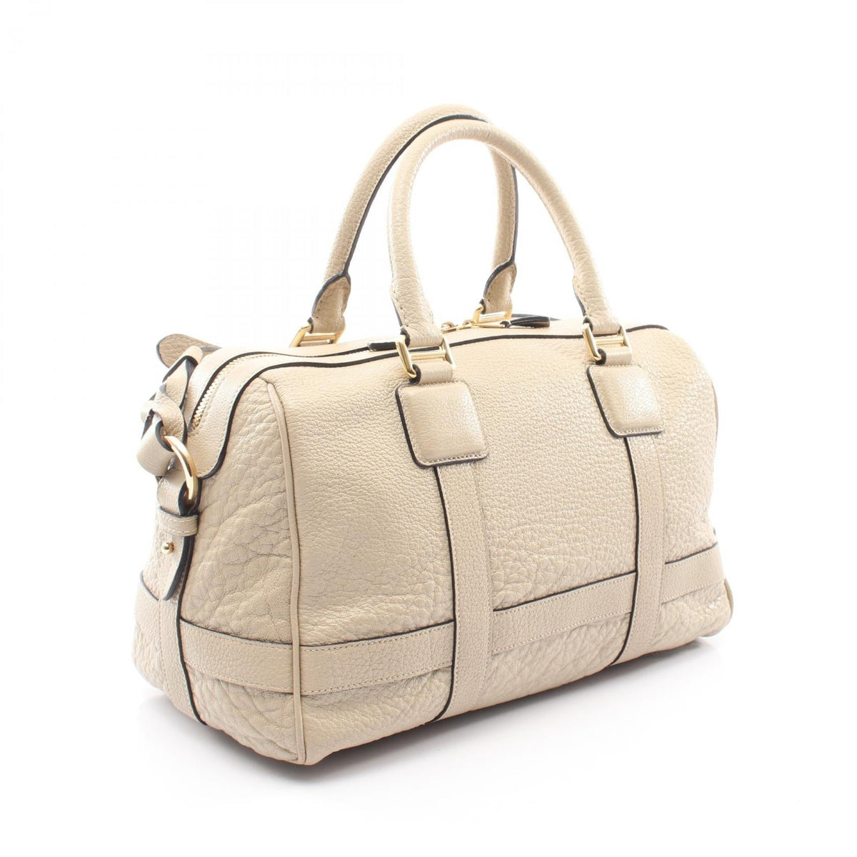 LOEWE PASEO BAG 2WAY Handbag Beige leather 2100301244603