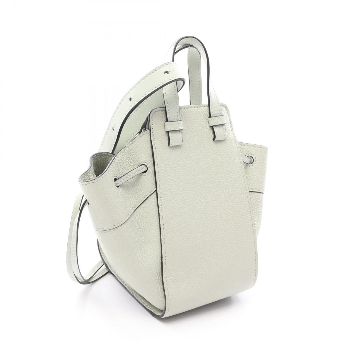 LOEWE Hammock Drawstring Bag Mini 2WAY Handbag Green leather 2118300091333
