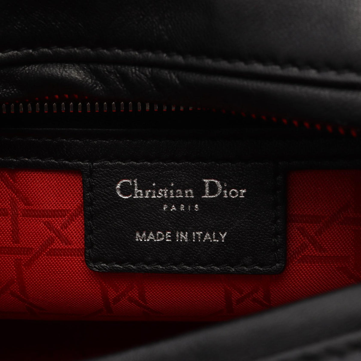 Dior LADY DIOR Christian Dior Medium 2-Way Bag Handbag Black leather 2118300091364